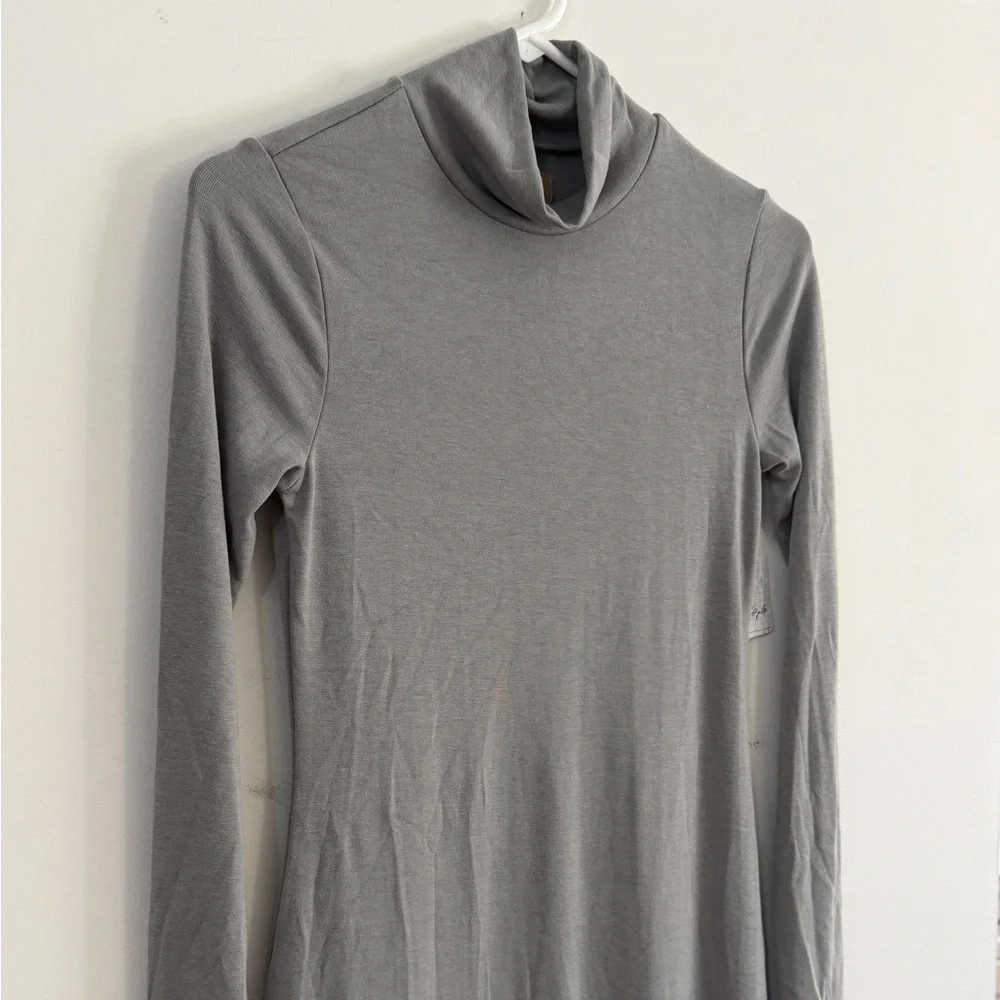 NWT Free People Free-est Women's XS Good Feels Mock Neck Midi Dress Gray Tube - Picture 4 of 11